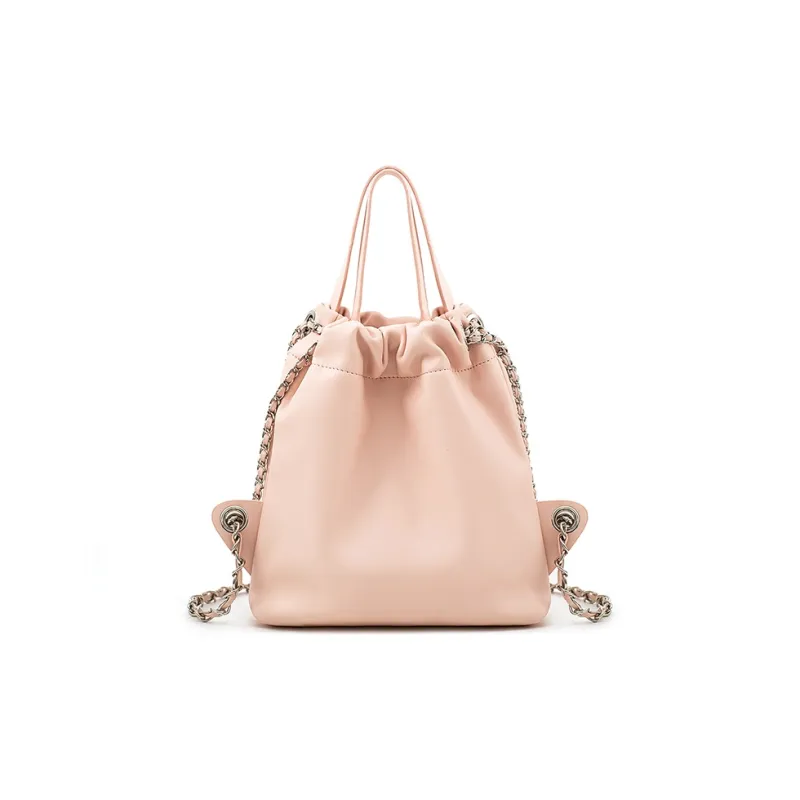 Vigno Synthetic Leather Backpacks Travel Bags Medium Size Women's Silver/Pink/Black/-10