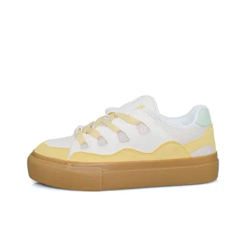 B10CROWN Slip-Resistant Lightweight Breathable Low-Top Skateboard Shoes Women's Milk Tea Beige