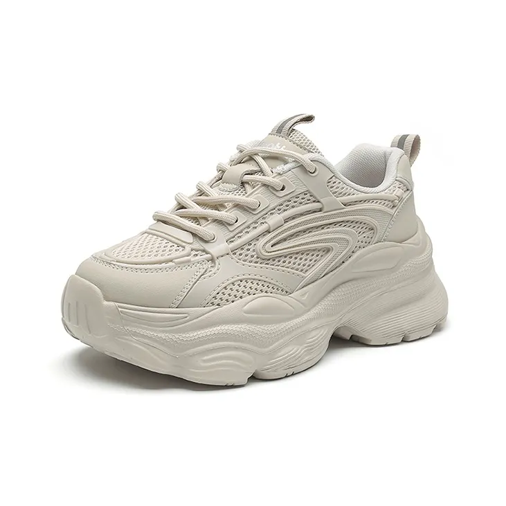 DUSTO Slip Resistant, Abrasion Resistant, Breathable, Height Increasing Mid Top Chunky Sneakers Women's-3