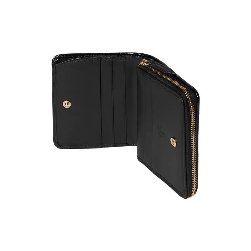 GUCCI Patent Leather Wallet Mini Women's Black-4