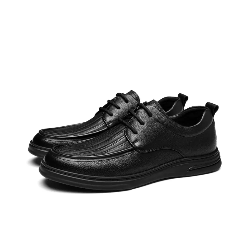 HLA Fashionable Versatile Casual Lace Up Genuine Leather Soft Sole Dress Shoes Men's-1