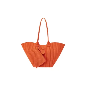 JC DAMO Eco Friendly Yarn Tote Bag, Shopping Bag, One Shoulder Handbag, Extra Large Women's Pink/Orange/Blue