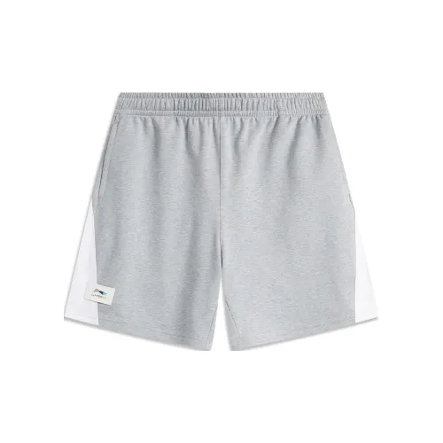 LINING Sports Life Collection Casual Shorts Unisex Heather Gray Standard White