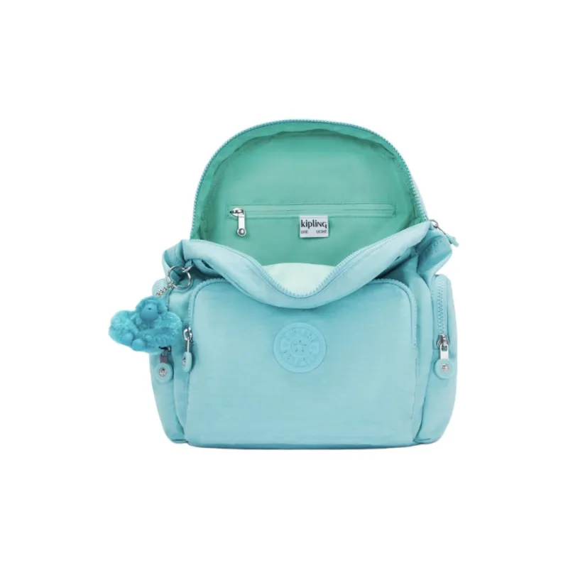 Kipling Recycled Polyamide Backpack Small Size Unisex Deep Sea Green-3