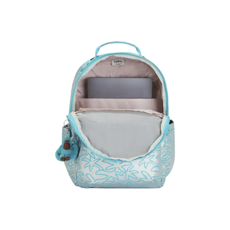 Kipling Polyamide Backpack Large Size Women's Metal Palm Brown-3