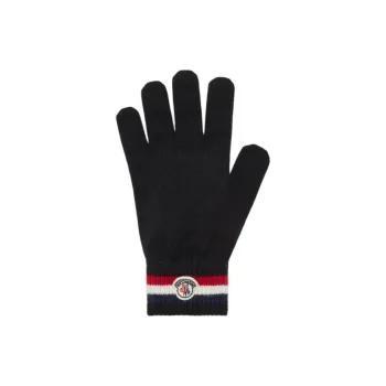 Moncler Logo Patch Stripe Detailed Gloves