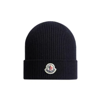 Moncler Wool Beanies Men's Marine Blue