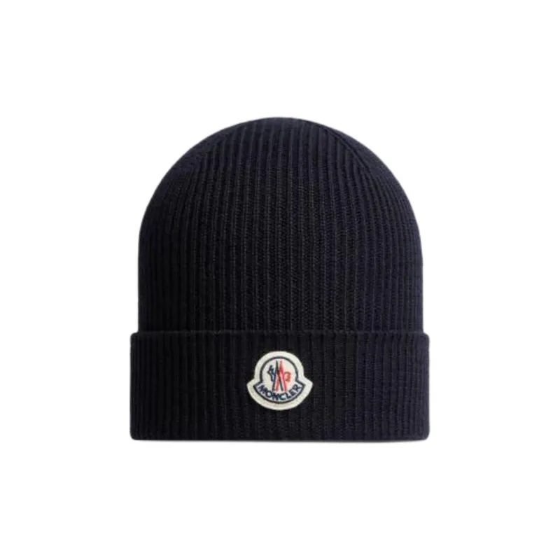 Moncler Wool Beanies Men's Marine Blue-0