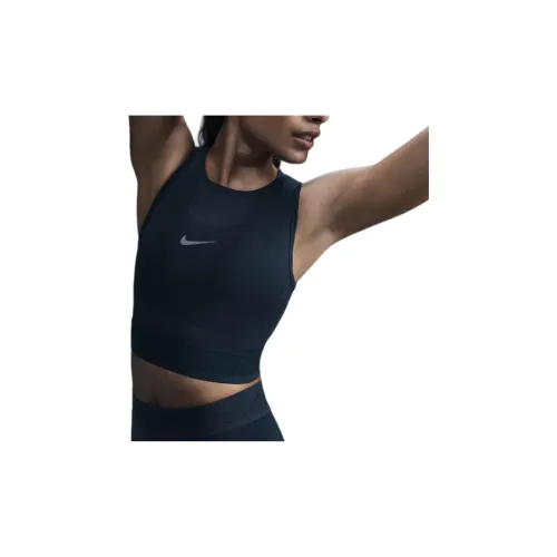 Nike PRO Sleeveless Sports Shirts Women's Marine Blue/White