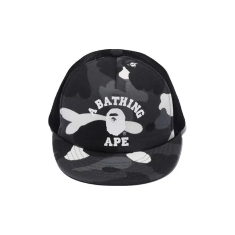 A BATHING APE Cotton, Polyester Baseball Caps Kids' Black/Gray-0