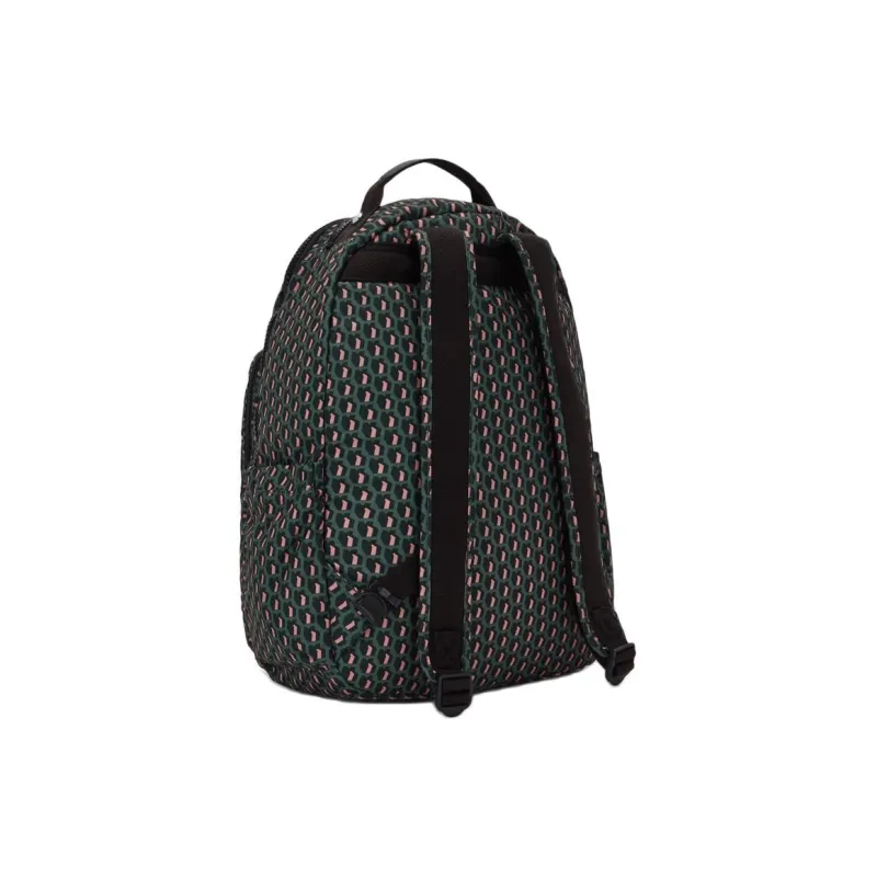 Kipling Recycled Polyester Backpack Large Size Women's Green & Pink-2
