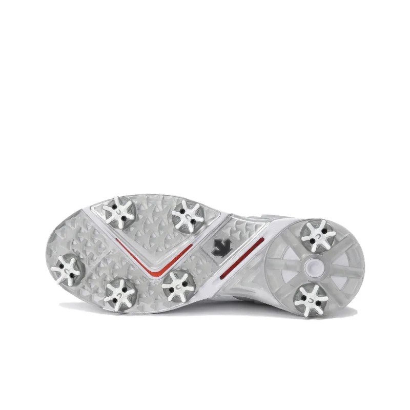 DESCENTE SWINGER BOA Slip Resistant Low Top Golf Shoes Men's White Silver-4