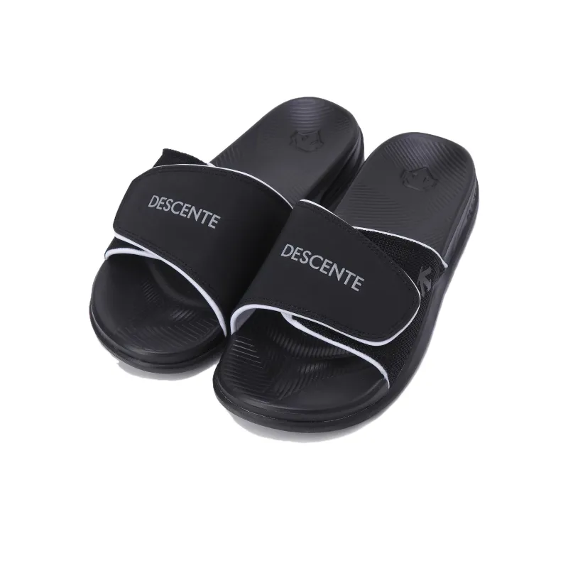 DESCENTE Slip Resistant Slide Slippers Unisex Black White-1