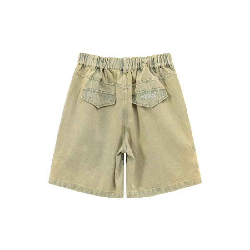 NO ONE ELSE Denim Shorts Unisex Denim Blue-1