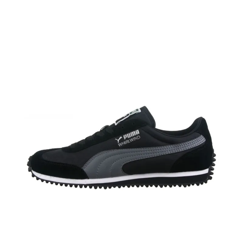 PUMA Whirlwind Classic Cushioning Anti-Slip Wear-Resistant Breathability Low-Top Running Shoes Men's Steel Gray Black-0