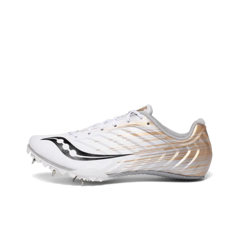Saucony Spitfire 5 Slip-Resistant Cushioning Lightweight Low-Top Running Shoes Women's White Gold-0