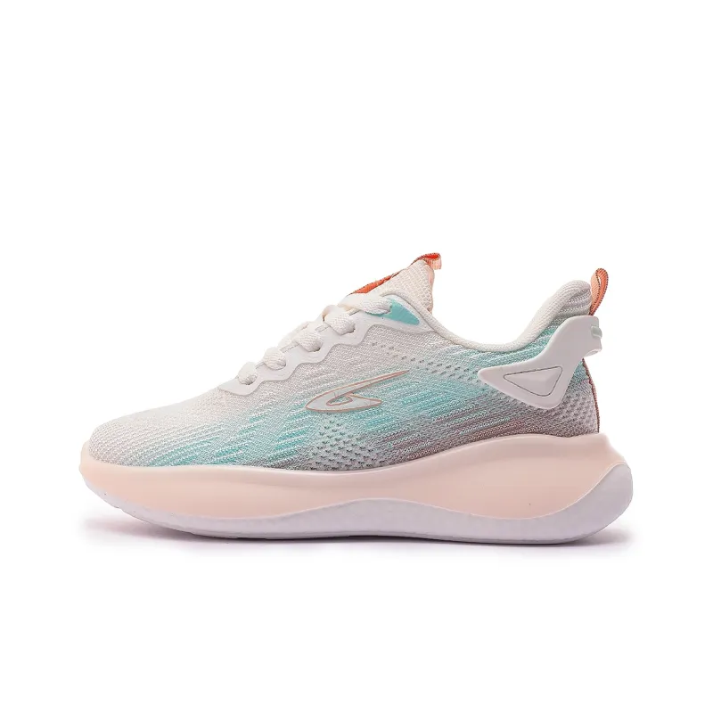 DEERWAY Cushioned Slip Resistant Low Top Running Shoes Women's White Green Orange-0