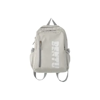 MOK Nylon Backpack Unisex Light Gray/Black/Pink/Yellow