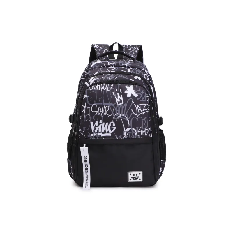 KAKAXI Nylon Backpack Unisex Black/Coffee/Green/Blue-0