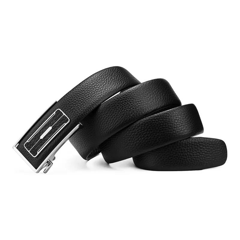 JAGUAR Minimalist Style Men's Automatic Buckle Genuine Leather Leather Belts Men's Width  3.5cm-2
