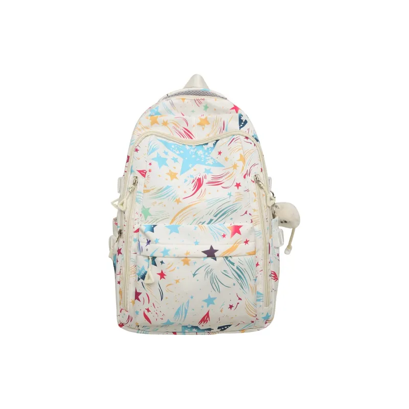 DCLOUD Nylon Backpack Regular Women's White/Black/Pink/Purple-0