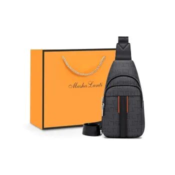 MashaLanti PVC For Microfiber Sling Bag Regular Men's Dark Gray