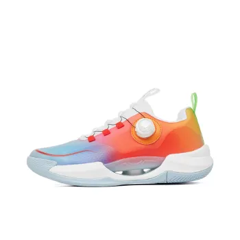 VOIT Basketball Shoes Unisex Low Top White Rainbow