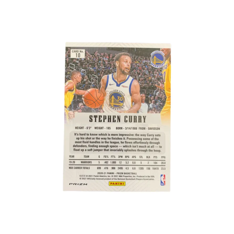 PANINI 2020 21 Warriors Stephen Curry PRIZM Silver Parallel Championship Year Player Card Pass Sports Cards 1 Pc-1