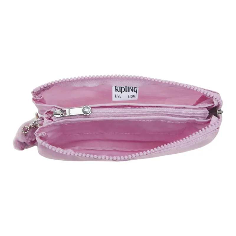 Kipling Recycled Polyamide Wallet Storage Bag, Clutch Large Size Women's Pink-4