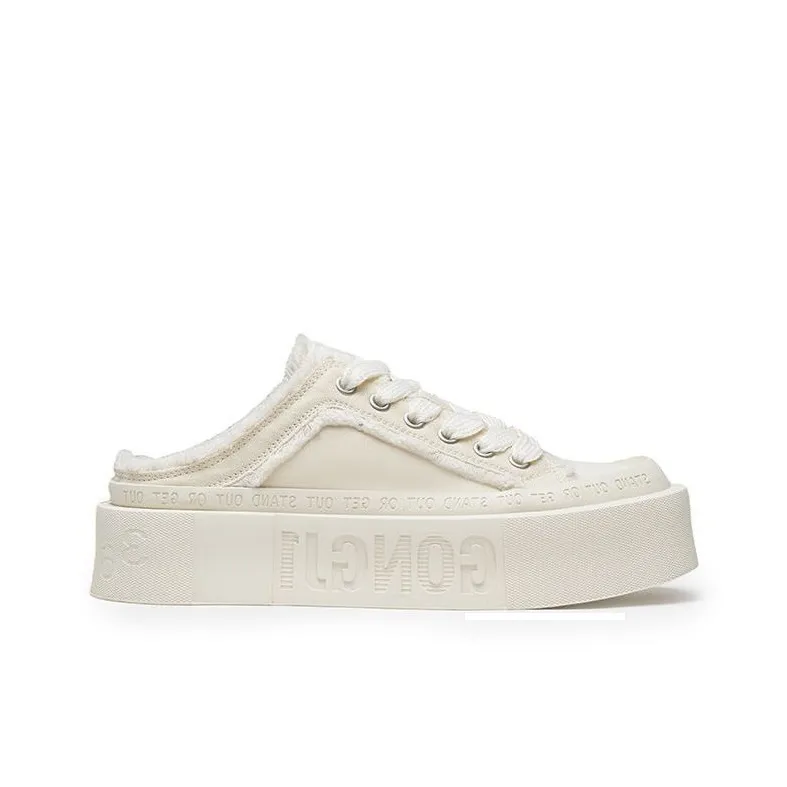 GONGJI Shared Miracle Anti Slip And Wear Resistant Breathable Low Top Casual Shoes Unisex White-2