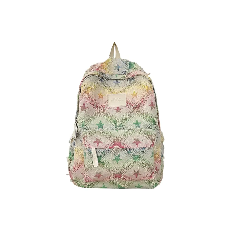 Alcohol Dragon Nylon Backpack Regular Women's Rectangular Block/Checkerboard/Stars-19