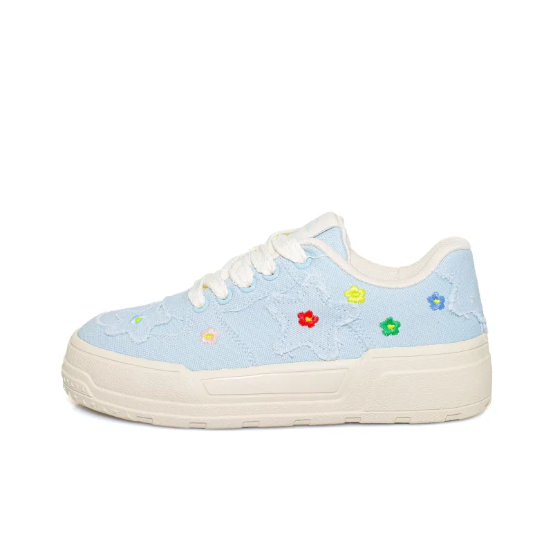 B10CROWN Slip Resistant Breathable Lightweight Low Top Canvas Shoes Women's Blue-0