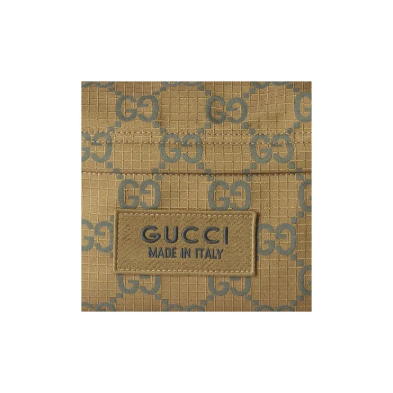 GUCCI Recycled Polyester Shoulder Bag Crossbody Bag Small Size Men's Mustard Greenish-Black-7