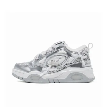 ANN ANDELMAN x Ocai 001 RETRO Anti Slip And Wear Resistant Lightweight Low Top Skateboard Shoes Unisex Satin Silver