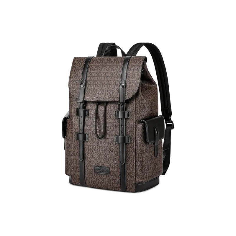 FAIRWHALE PVC Backpack Men's Graphite Gray/Dusty Blue/Withered Yellow Brown-10