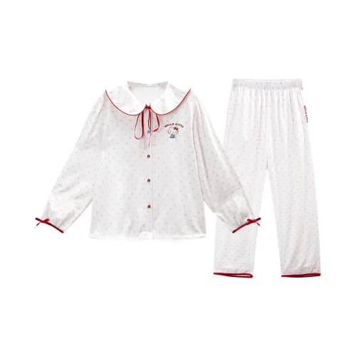 GUKOO x Hello Kitty Sanrio Series Pajama Set Women's Milk White