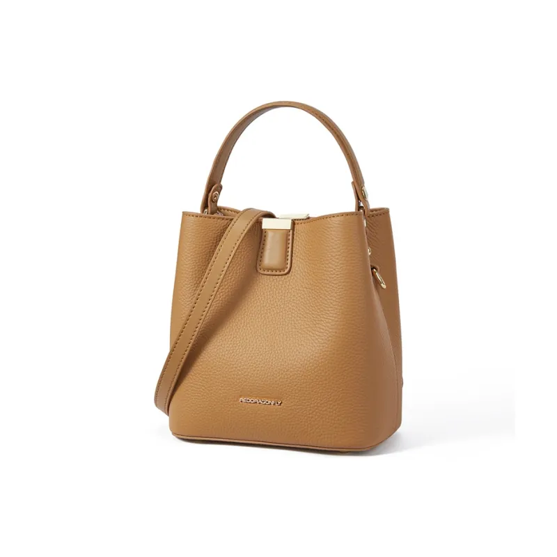 RED DRAGONFLY Cow Leather Bucket Bag Handbag Crossbody Bag Regular Women's Brown/Black/Ecru/Coffee-1