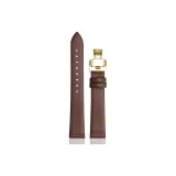 Double-Sided Genuine Leather-Brown-Gold Dual Push-Button Butterfly Clasp