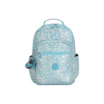 Kipling Polyamide Backpack Large Size Women's Metal Palm Brown