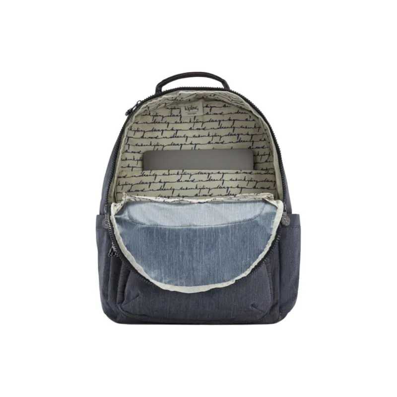 Kipling Polyester Backpack Large Size Men's Denim Blue-3