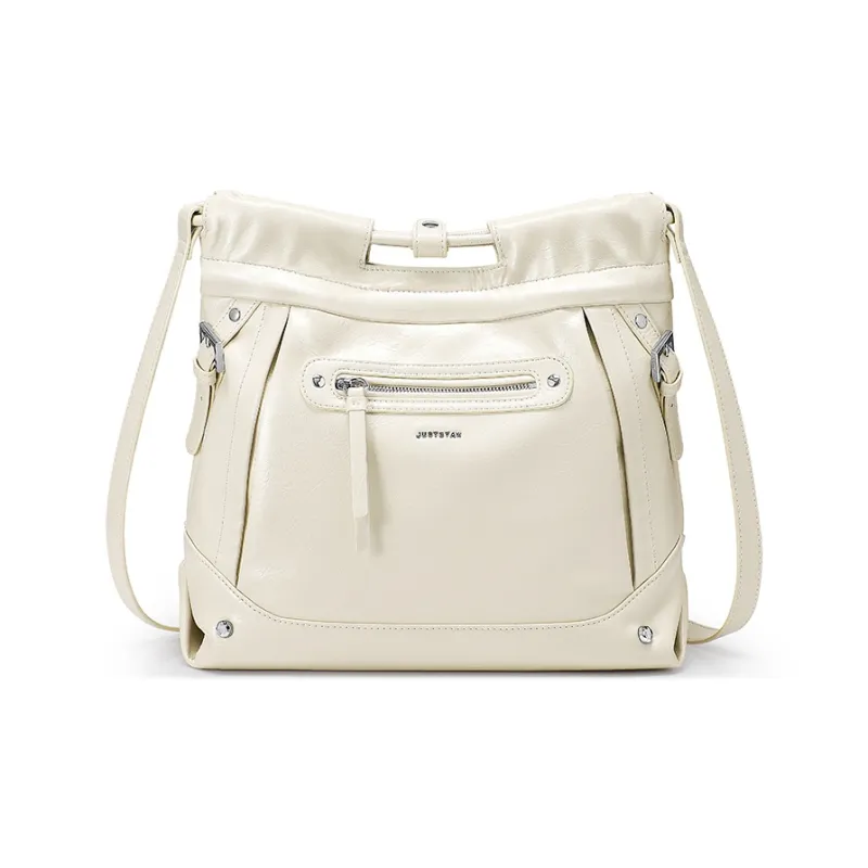 JUST STAR Waxed Leather Backpacks Medium Size Women's Multicolor-1