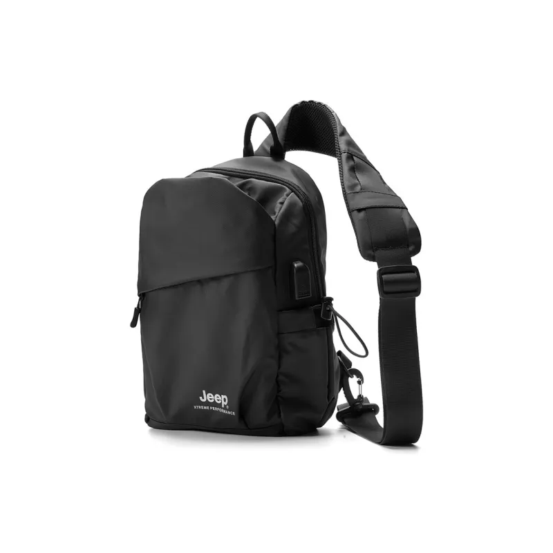 Jeep Adhesive Film Sling Bag Unisex Light Gray/Black-6