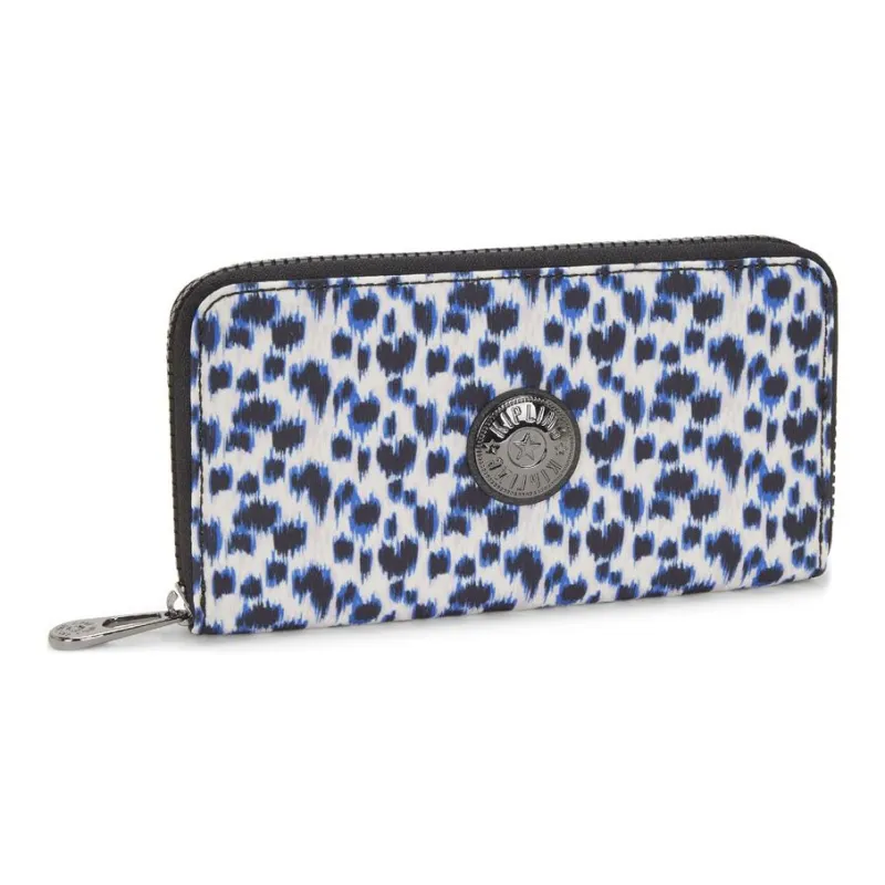 Kipling Recycled Polyester Wallet Large Size Women's Curious Leopard Print-1