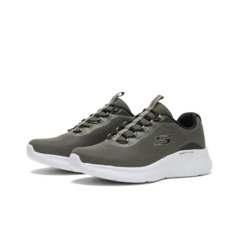 Skechers Anti Slip Wear Resistant Low Top Running Shoes Men's Gray-1