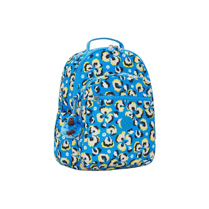 Kipling Recycled Polyester Backpack Large Size Women's Leopard Print Floral-1