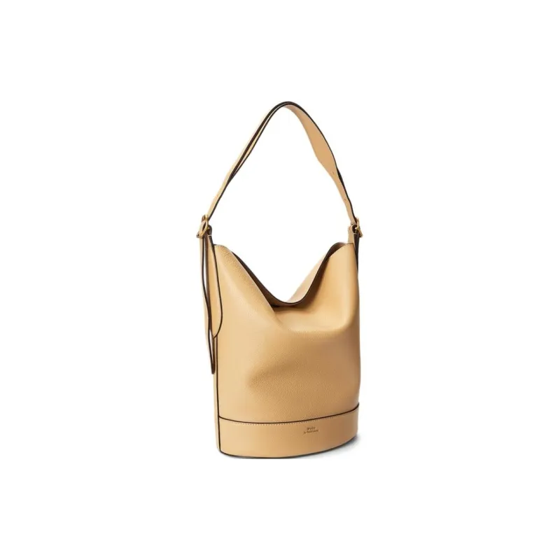Polo Ralph Lauren Bellport Cow Leather Bucket Bag Handbag Shoulder Bag Women's Brown-5