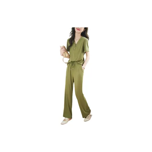 Mo Han Yi Mei Casual Suits Women's Green