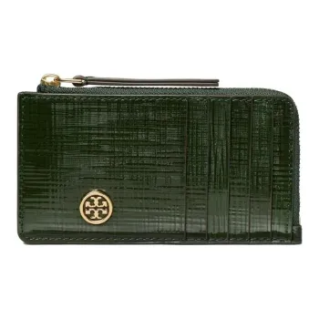 TORY BURCH Robinson Leather Wallet Women's Green