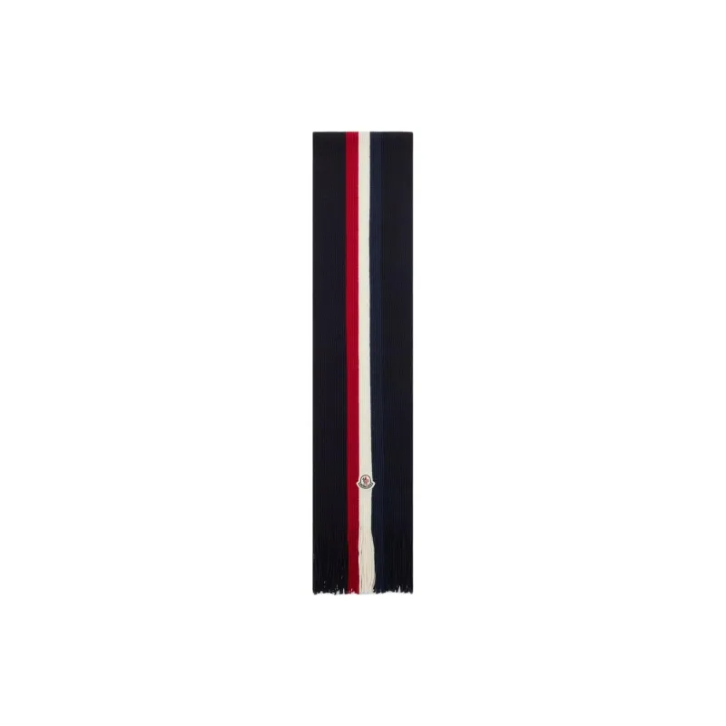 Moncler Logo Patch Fringe Detailed Scarf-0