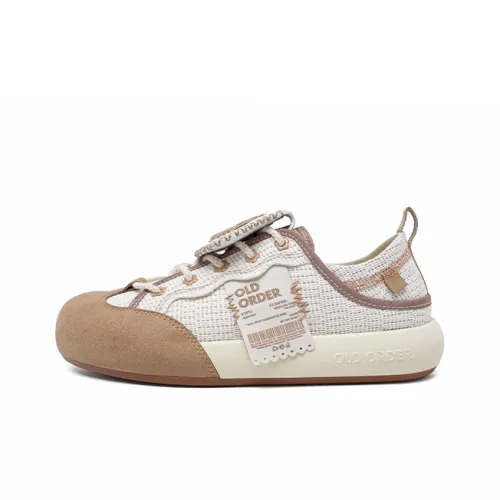 OLD ORDER Skateboard Shoes Unisex Low-Top White/Brown